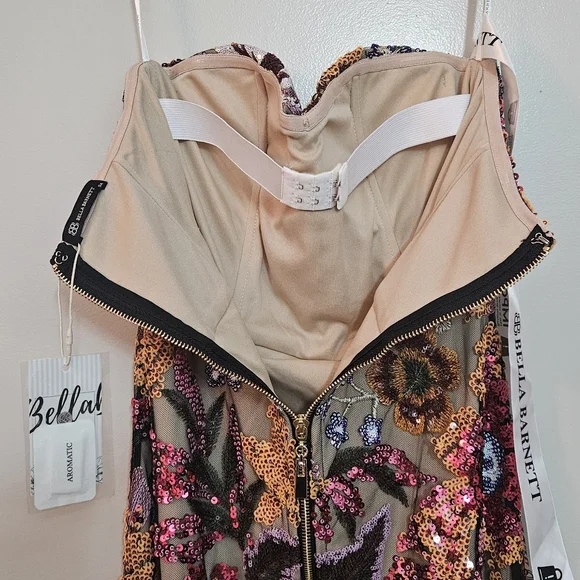 Satu Floral Glitter Maxi Dress sz S - Picture 8 of 9